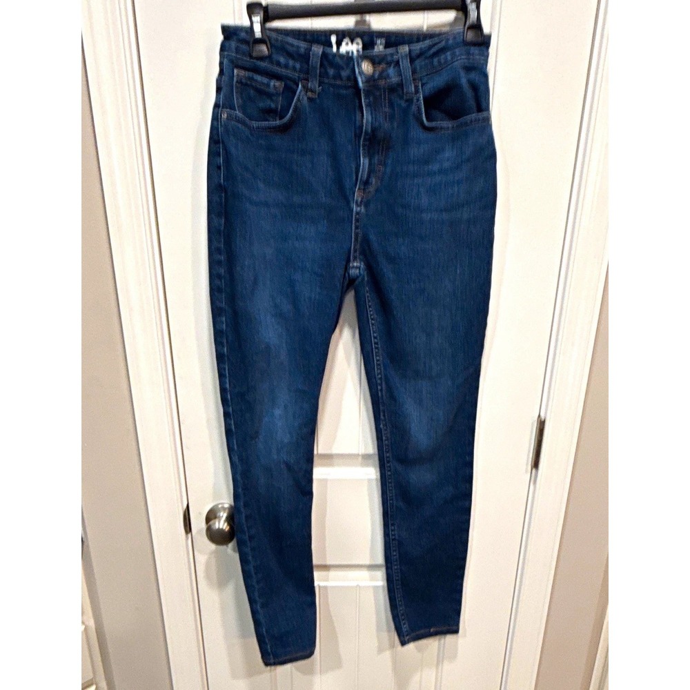 Lee Heritage Women's High Rise Skinny Slim Fit Medium Wash Stretch Jeans 4